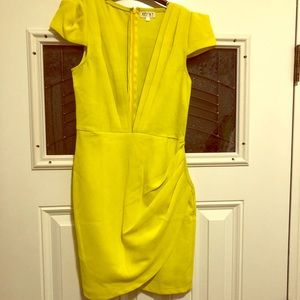 Bright yellow mini dress